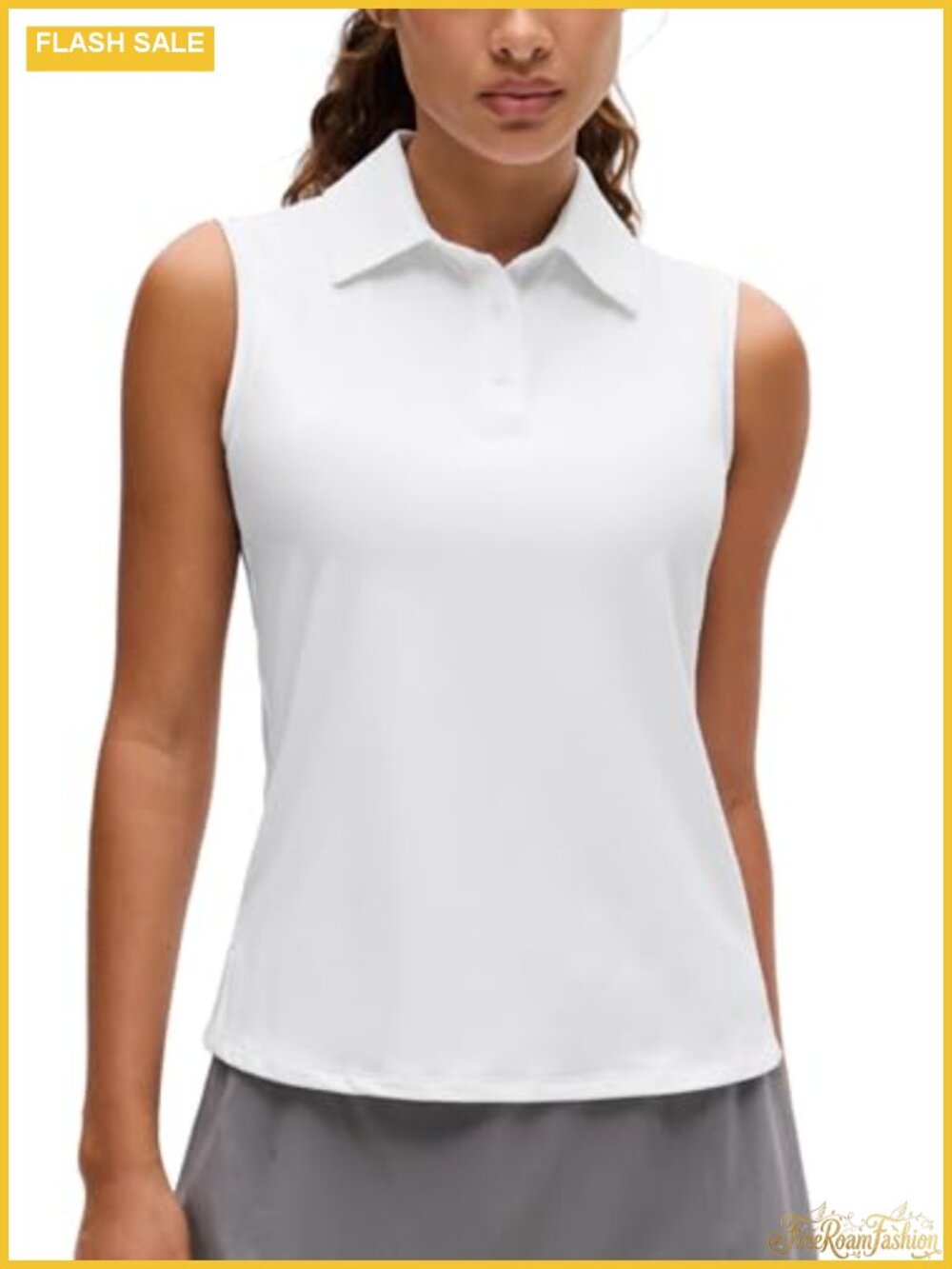 Sleeveless Golf Polo Shirt UPF 50+ Slim Fit Tennis Top